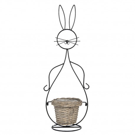 Metalowy Kwietnik z Plecioną Osłonką B