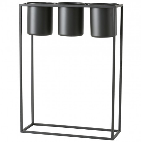 Metalowy Kwietnik Czarny w Stylu Industrialnym D