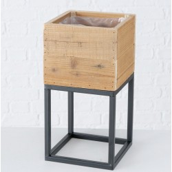 Metalowy Kwietnik Czarny w Stylu Industrialnym E