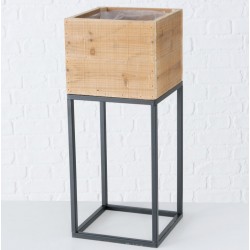 Metalowy Kwietnik Czarny w Stylu Industrialnym E