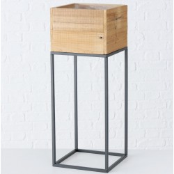 Metalowy Kwietnik Czarny w Stylu Industrialnym E