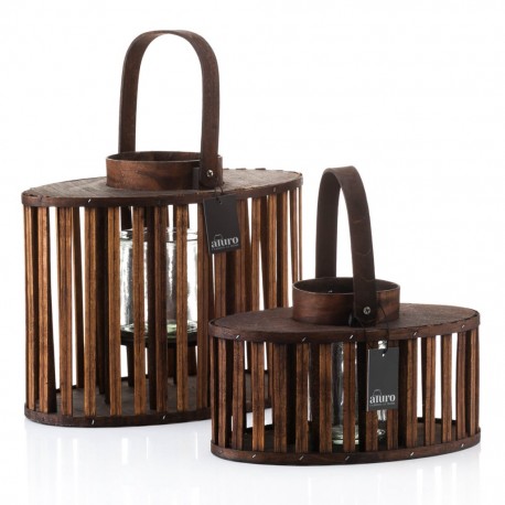 Lampion Latarnia Drewniany Aluro Catalana M