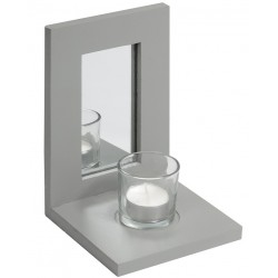 Szary Świecznik Belldeco z Lusterkiem