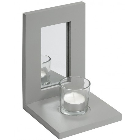 Szary Świecznik Belldeco z Lusterkiem