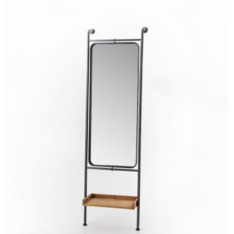 Lustro w Stylu Industrialnym Stojące z Półką