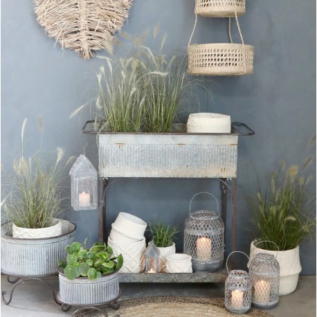 Kwietnik Metalowy Chic Antique Postarzany