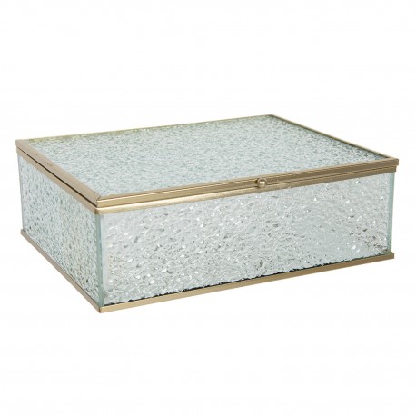 Szklany Pojemnik ze Złotym Rantem XL