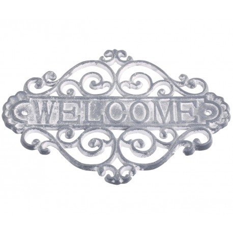 Żeliwna Tablica Welcome Chic Antique Kremowa