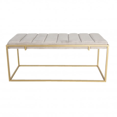 Aksamitna Ława Na Złotych Nogach Jasna