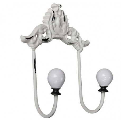 Ozdobny Wieszak Chic Antique Podwójny Postarzany 