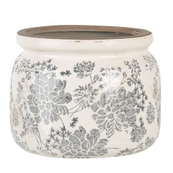 Ceramiczna Osłonka Na Doniczkę Róż i Beż