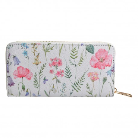 Portfel w Kwiaty i Ptaki Turkusowy