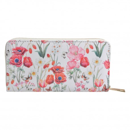 Portfel w Kwiaty Biały A