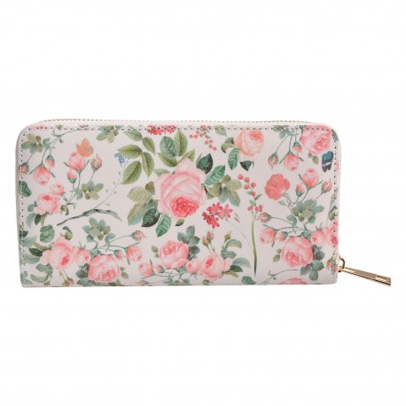 Portfel w Kwiaty Kremowy A