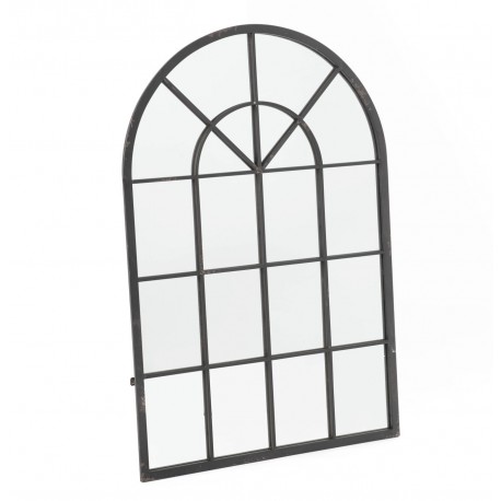 Lustro Okno Metalowa Rama Szare B