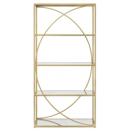 Złoty Regał z Lustrzanymi Półkami Glamy
