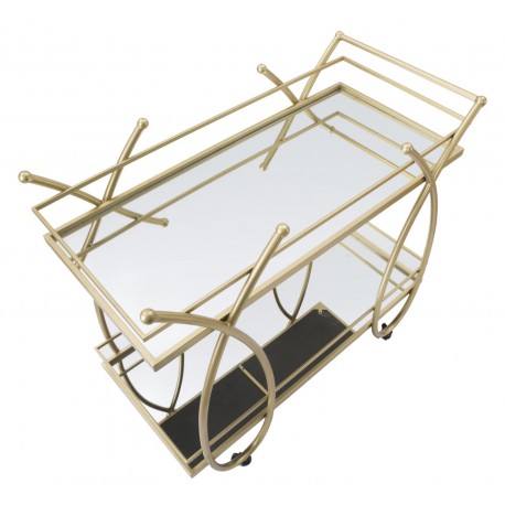 Złoty Barek z Lustrzanymi Półkami Ribbon