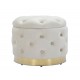 Pikowana Pufa Glamour ze Schowkiem Kremowa