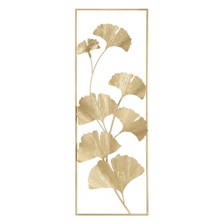 Złoty Dekor Ścienny Liście A