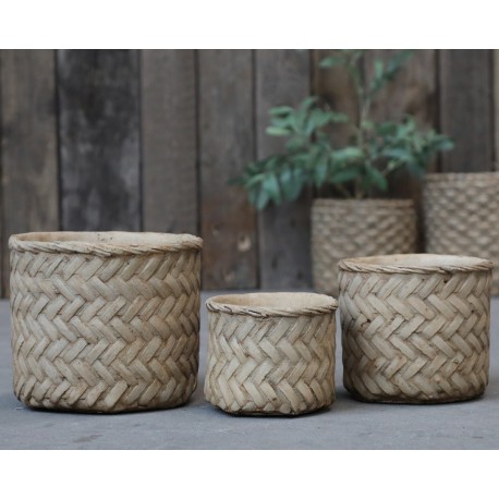 Osłonka Na Doniczkę Chic Antique Faktura Rattanu Prosta Corte A