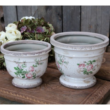 Osłonka w Starym Stylu Chic Antique w Kwiatki Tulle D