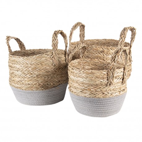Plecione Kosze z Trawy Morskiej 3szt. A