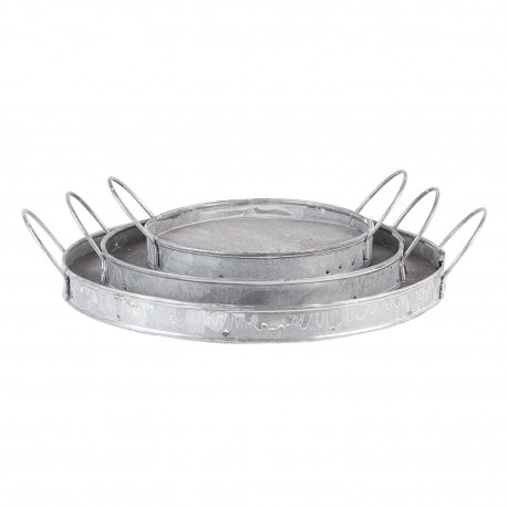 Metalowe Tace w Stylu Prowansalskim Owalne 3szt.