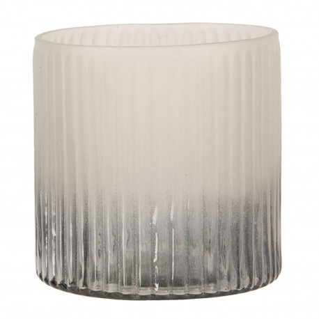 Szklany Świecznik Na Tealight w Prążki A