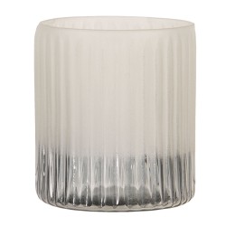 Szklany Świecznik Na Tealight w Prążki A