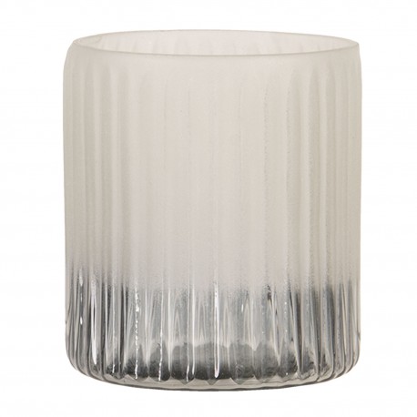 Szklany Świecznik Na Tealight w Prążki A