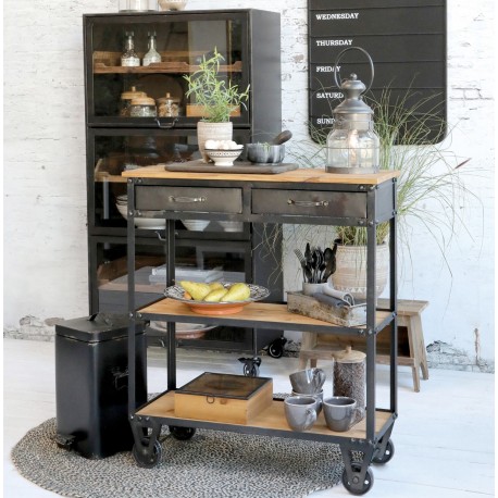 Szafka Industrialna Chic Antique Na Kółkach