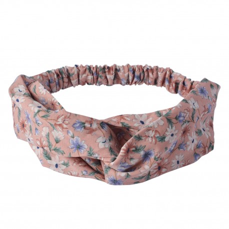 Opaska Do Włosów w Kwiaty z Gumką Biała