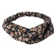 Opaska Do Włosów w Kwiaty z Gumką Czarna A