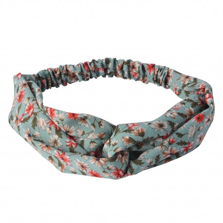 Opaska Do Włosów w Kwiaty z Gumką Czarna B