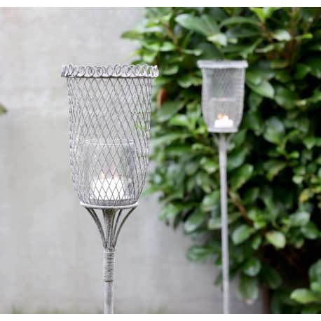 Lampion Latarnia Chic Antique Duży Szary C