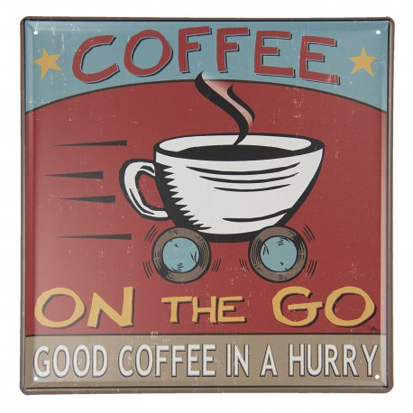 Metalowa Tabliczka Retro Kawa A