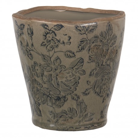 Ceramiczny Wazon Ozdobny Szaroniebieski S