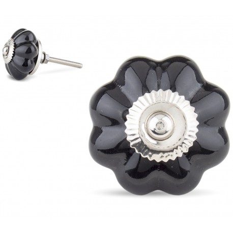Gałka Meblowa Kwiatek Biała