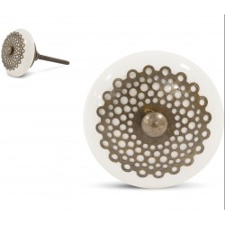 Gałka Meblowa Biało-Złota I