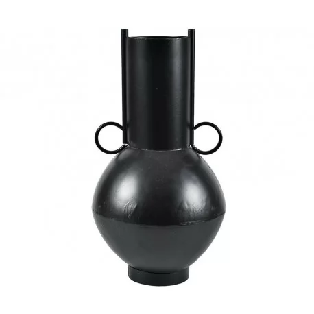 Czarny wazon z kolekcji Nero ma dwa malutkie uchwyty. Jest wyjątkowy do wnętrz loftowych.
